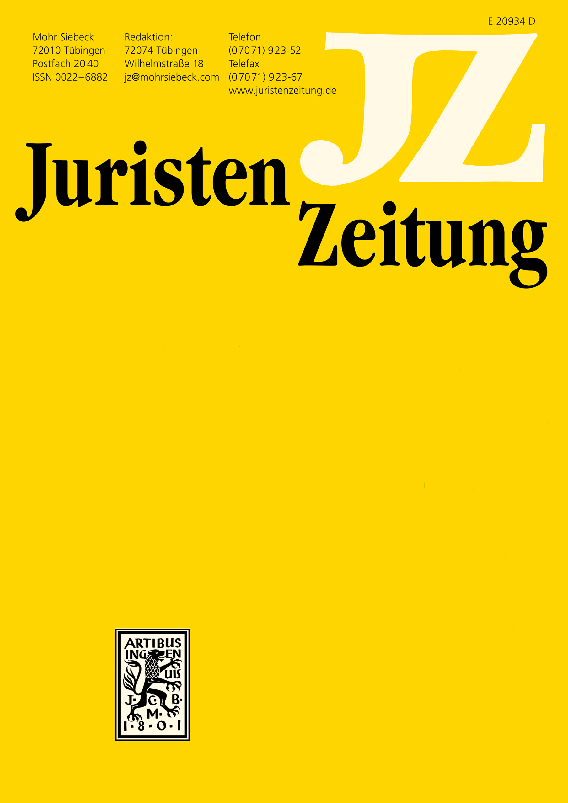Cover der Juristen Zeitung JZ